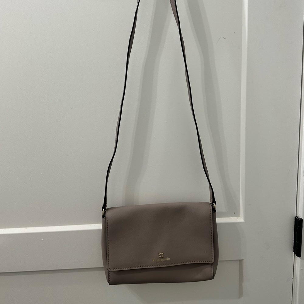 Taupe Crossbody Shoulder Bag with Adjustable Strap and Wallet